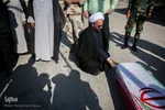 مراسم استقبال از پیکرهای 44 شهید تازه تفحص شده دوران دفاع مقدس در مرز بین المللی شلمچه برگزار شد