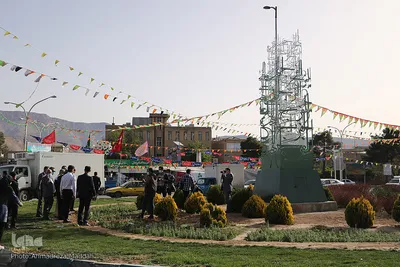 آیین رونمایی از المان و پرچم «یا مهدی (عج)» در شیراز‎‎