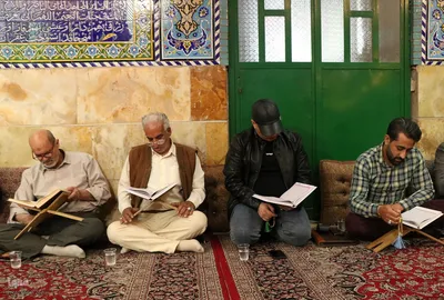 مراسم جزءخوانی قرآن در حسینیه کربلایی‌های یزد‎
