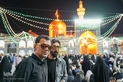 حرم مطهر رضوی در شب میلاد حضرت رضا(ع)