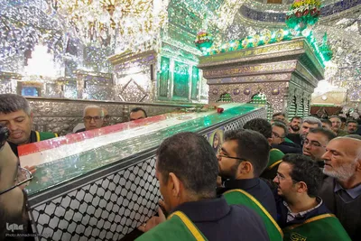 مراسم وداع با پیکر شهید معصومه کرباسی در حرم شاهچراغ