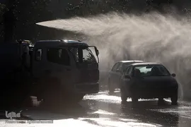 رزمایش پدافند زیستی بسیج ادارات و وزارت خانه های سپاه محمدرسول الله تهران بزرگ در میدان حضرت ولی عصر(عج)