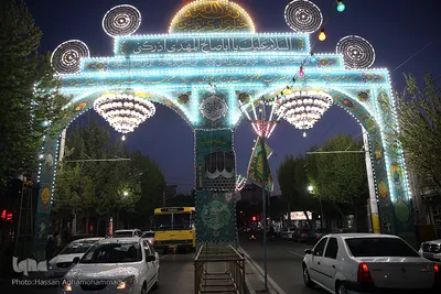 آذین بندی معابر شهری در آستانه نیمه شعبان