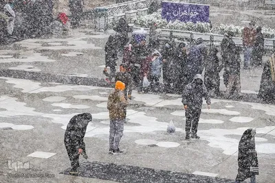 بارش اولین برف زمستانی در مشهد ـ حرم رضوی