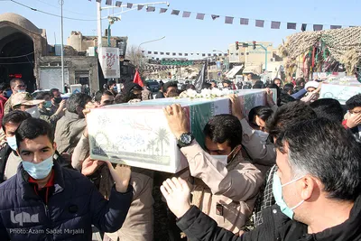استقبال و تشییع چهار شهید گمنام در یزد‎