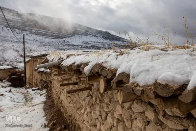 بارش برف در روستای «کندازی‎‎» - استان فارس