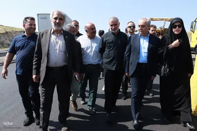بازدید نایب‌رئیس مجلس و رئیس سازمان راهداری از پروژه پل بیات و جاده تبریز - زنجان