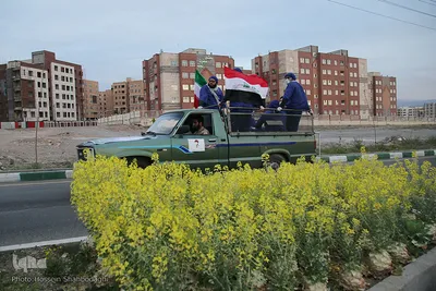 ضد عفونی معابر قم توسط نیرو های حشد الشعبی
