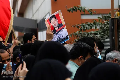 استقبال از پیکر شهید احسان کربلایی‌پور در اهواز
