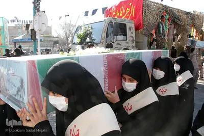 استقبال و تشییع چهار شهید گمنام در یزد‎