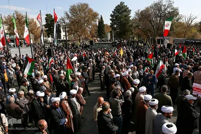راهپیمایی مردم قزوین در حمایت از مردم غزه