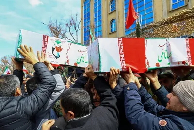 مراسم تشییع پیکر مطهر ۲۱ شهید اقتدار آذربایجان شرقی