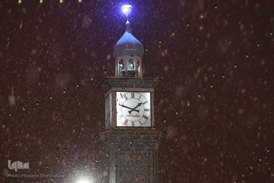اولین برف زمستانی در قم