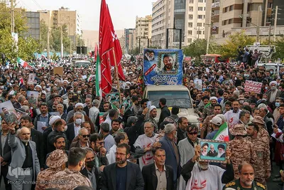 مراسم تشییع پیکر مطهر روحانی شهید مدافع امنیت در شیراز