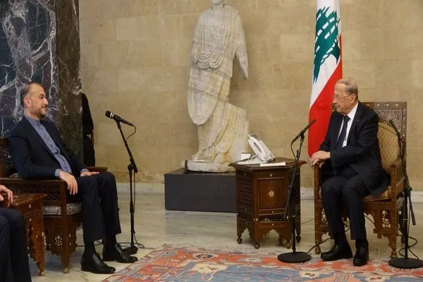 دیدار وزیر امور خارجه ایران با رئیس جمهور لبنان