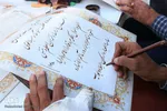 بداهه‌نويسی خوشنويسان شيرازی در جشن ميلادامام رضا(ع)