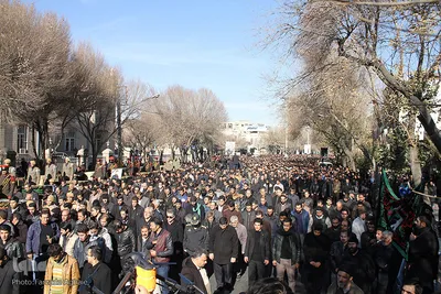 تشییع پیکر جنازه جانباختان حادثه قطار تبریز