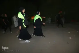 پیاده‌روی زائران اربعین از مسیر طریق الحسین(ع)