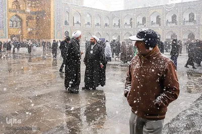 بارش اولین برف زمستانی در مشهد ـ حرم رضوی