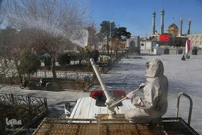 ضدعفونی کردن شهر قم توسط ارتش و سپاه