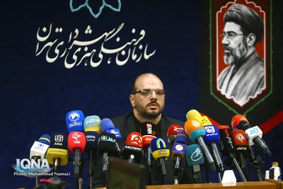 محمد باقر اعلمی، رئیس سازمان فرهنگی هنری شهرداری تهران درنشست خبری پیاده‌روی جاماندگان اربعین حسینی در تهران