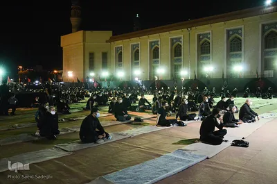 مراسم عزاداری شب سوم محرم در محوطه باز مصلی تبریز