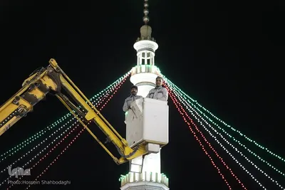 چراغانی مسجد جمکران در آستانه نیمه شعبان