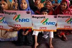 5e semaine de sit-in des femmes musulmanes à New Delhi contre la loi de citoyenneté