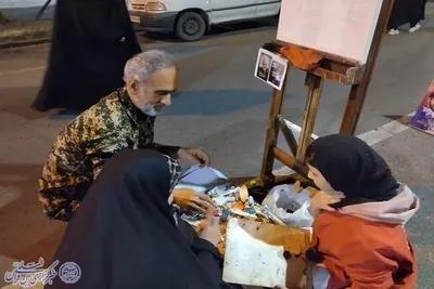 سومین شب از نمایشگاه نقاشی شهدایی در اجتماع شبانه بابلسر