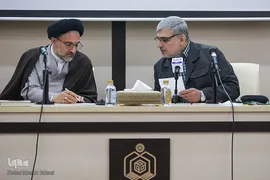 مهدی قره‌شیخلو، رئیس مرکز امور قرآنی سازمان اوقاف و امور خیریه و حجت الاسلام والمسلمین خاموشی، رئیس سازمان اوقاف و امور خیریه، جلسه ستاد عالی هماهنگی مسابقات قرآنی کشور
