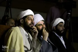 از راست حجج الاسلام طهماسبی، محمد قمی، رئیس سازمان تبلیغات اسلامی، جلیل محبی، دبیر ستاد امربه معروف و نهی از منکر در ششمین همایش بزرگ «مجمع دبیران شوراهای امر به‌ معروف و نهی از منکر»