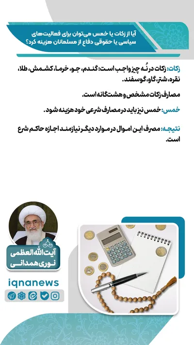 هزینه زکات و خمس در فعالیت‌های دفاع از مسلمانان