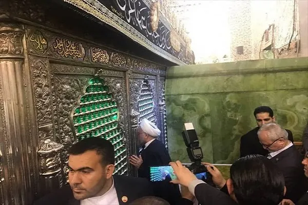 الرئيس الايراني يتوجه الى مدينة الكاظمية قبل استقباله الرسمي