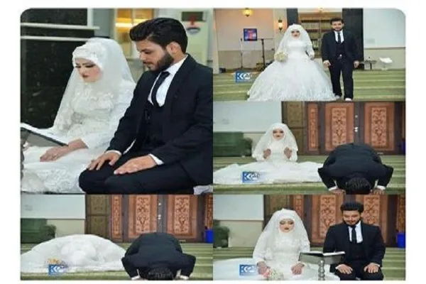 ازدواج آسان زوج عراقی در مسجد
