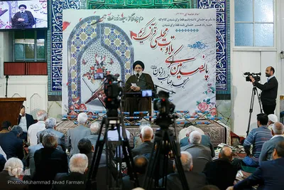 حجت الاسلام حسینی همدانی، امام جمعه استان البرز در پانصدمین کرسی تلاوت مسجد صاحب الزمان (عج)