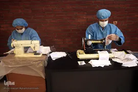 کارگاه خیریه تولید ماسک در تماشخانه «سرو»