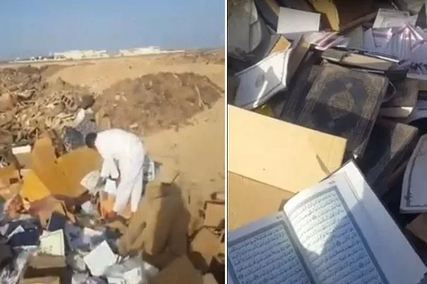 بالفيديو..إنتهاك حرمة القرآن الكريم في السعودية