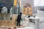 بارش اولین برف زمستانی در مشهد ـ حرم رضوی