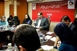 نشست خبری علی اصغر جعفری، رئیس سازمان هنری و امور سینمایی دفاع مقدس