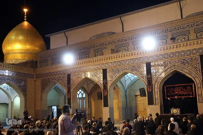 مراسم عزاداری چهارمین شب دهه اول محرم در صحن امام حسین(ع) حرم مطهر حضرت عبدالعظیم حسنی(ع) در شهر ری