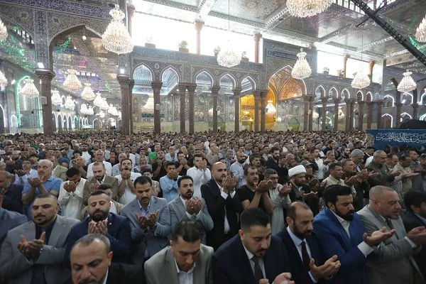 تقرير مصور | إقامة صلاة عيد الفطر المبارك في كربلاء