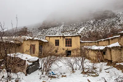 بارش برف در روستای «کندازی‎‎» - استان فارس
