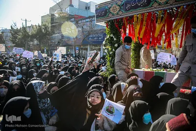 تشییع و خاکسپاری پیکر ۲ شهید گمنام دفاع مقدس در مشهد
