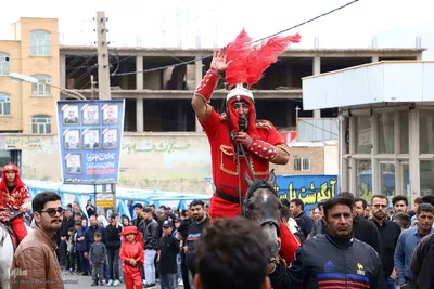 نمایش خیمه سوزان و حرکت نمادین کاروان اسرای کربلا – شهرستان اهر