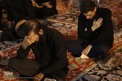 مراسم عزاداری چهارمین شب دهه اول محرم در صحن امام حسین(ع) حرم مطهر حضرت عبدالعظیم حسنی(ع) در شهر ری