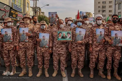 مراسم تشییع پیکر مطهر روحانی شهید مدافع امنیت در شیراز