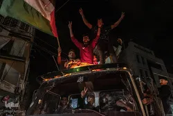 جنگ میں کامیابی پر فلسطینیوں کا جشن