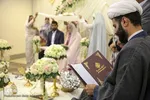 مراسم عقد ازدواج جمعی از جوانان در آستان شاهچراغ به‌ مناسبت عید غدیر