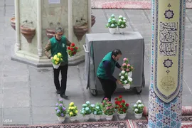 سفره افطاری حرم حضرت معصومه در شب میلاد امام حسن مجتبی(ع)