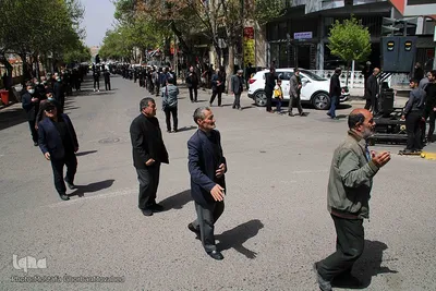 مراسم عزاداری خیابانی هیئت های حسینی و مذهبی در سوگ امام اول شیعیان در اهر
